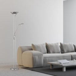 Φωτιστικό Δαπέδου SPOCK Reality LED 24W Νίκελ Ματ Μεταλλικό Dimmable 2200lm+500lm 3000K  R42292107