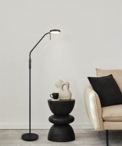 Επαναφορτίζομενο Φωτιστικό Δαπέδου Μαύρο Ματ MORENO LED Dimmable 3W 300lm CCT με Βάση Φόρτισης Reality – R44561132