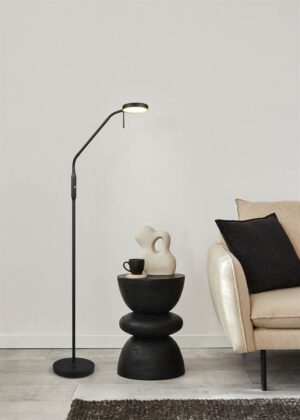 Επαναφορτίζομενο Φωτιστικό Δαπέδου Μαύρο Ματ MORENO LED Dimmable 3W 300lm CCT με Βάση Φόρτισης Reality – R44561132