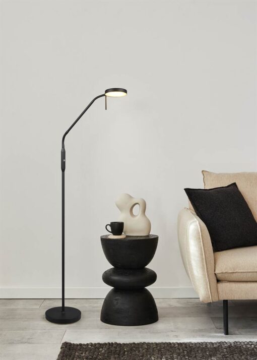 Επαναφορτίζομενο Φωτιστικό Δαπέδου Μαύρο Ματ MORENO LED Dimmable 3W 300lm CCT με Βάση Φόρτισης Reality – R44561132