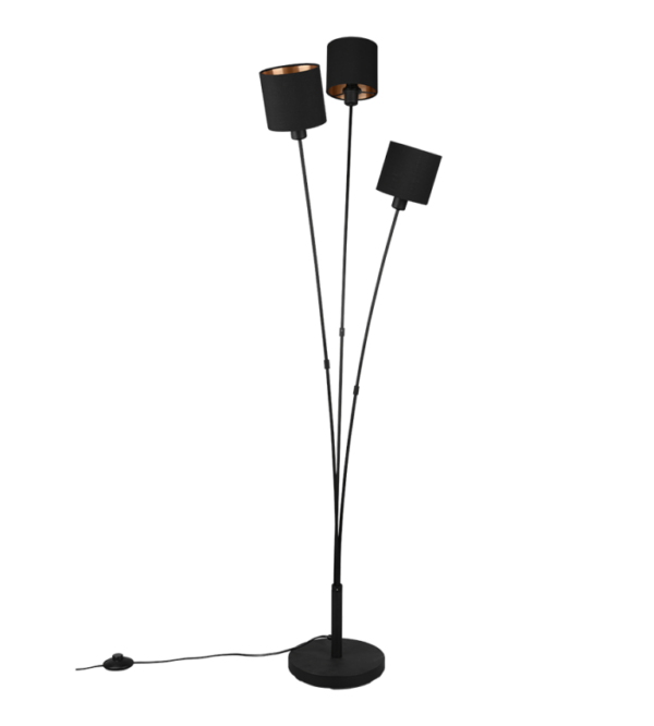 Φωτιστικό Δαπέδου Reality 3xE14   Μαύρο Ματ Μεταλλικό    – R46333979