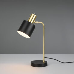 Επιτραπέζιο Φωτιστικό Reality ADAM 1x E14 Schwarz-Gold Μεταλλικό – R51041080