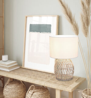 Επιτραπέζιο Φωτιστικό Reality RIKE  1x E27 Φυσικό Rattan   – R51131036