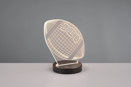 Επιτραπέζιο Φωτιστικό Μπάλα Football Reality LED RGBW 3.2W 3000K Χρώματος Μαύρο Ματ – R52821132