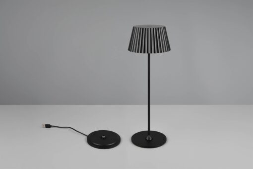 Επαναφορτιζόμενο Πορτατιφ Μαύρο SUAREZ LED 1.5W 200lm 3000Κ Dimmable Αφής με Ασύρματη Βάση Φόρτισης IP44 Reality – R57706132