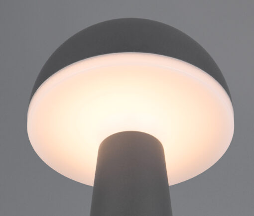 Επαναφορτιζόμενο Πορτατιφ Ανθρακί FUNGO LED 2W 200lm CCT Dimmable Αφής με Ασύρματη Βάση Φόρτισης Reality – R57716142