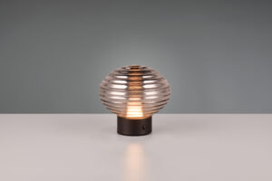 Επαναφορτιζόμενο Πορτατιφ EARL Reality LED 1.5W 3000K Dimmable Αφής Μαύρο Ματ με Φιμέ Γυαλί – R57771154