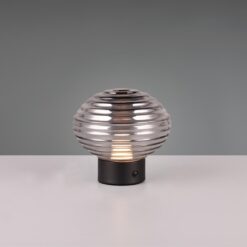 Επαναφορτιζόμενο Πορτατιφ EARL Reality LED 1.5W 3000K Dimmable Αφής Μαύρο Ματ με Φιμέ Γυαλί – R57771154