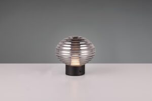 Επαναφορτιζόμενο Πορτατιφ EARL Reality LED 1.5W 3000K Dimmable Αφής Μαύρο Ματ με Φιμέ Γυαλί – R57771154