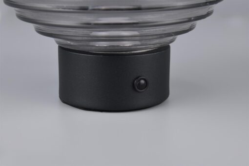 Επαναφορτιζόμενο Πορτατιφ EARL Reality LED 1.5W 3000K Dimmable Αφής Μαύρο Ματ με Φιμέ Γυαλί – R57771154