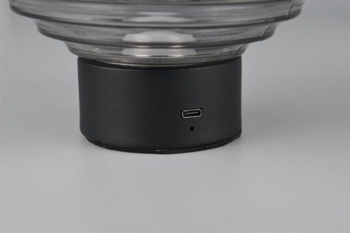 Επαναφορτιζόμενο Πορτατιφ EARL Reality LED 1.5W 3000K Dimmable Αφής Μαύρο Ματ με Φιμέ Γυαλί – R57771154