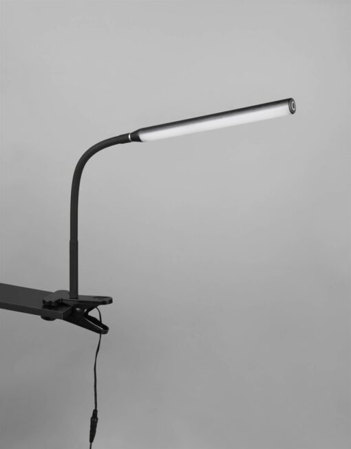 Φωτιστικό Γραφείου με Μανταλάκι Μαύρο Ματ NEVADA LED 5W 600lm CCT Dimmable Αφής Reality – R57941132