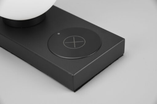 Επιτραπέζιο Φωτιστικό Reality CHLOE  1x E14 Μαύρο Ματ Μεταλλικό αφής με θέση επαγωγικής φόρτισης   – R59080132