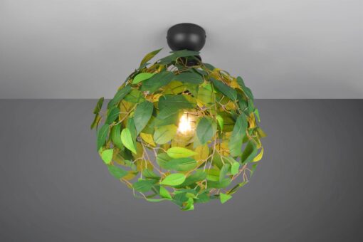 Φωτιστικό Οροφής με Πράσινα Φύλλα Φ38 LEAVY 1xE27 Reality – R60461015