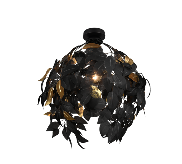Φωτιστικό Οροφής Reality LEAVY  1x E27 Μαύρο Ματ Μεταλλικό   – R60461032