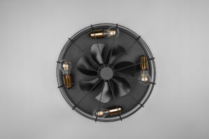 Ανεμιστήρας Reality TRONDHEIM 4x E27 Μαύρο Ματ Μεταλλικό, 3 τρόπων ταχύτητας, Xρονοδιακόπτη, Τηλεχειριζόμενο- R61095032