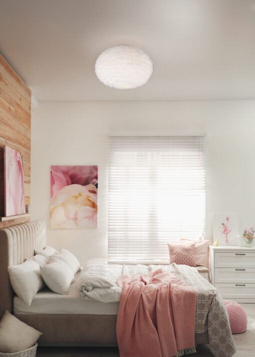 Φωτιστικό Οροφής με Fluffy Λευκό Βελούδο FURRY Reality 2x E27 – R61582001