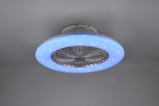Ανεμιστήρας Reality STRALSUND  LED, 26,8W · 2600lm, 3000 – 6500K Τιτάνιο Πλαστικό, RGBW, Χρονοδιακόπτης, Τηλεχειριζόμενο dimmable, 3 ταχύτητες, Step Dimmable – R62522987