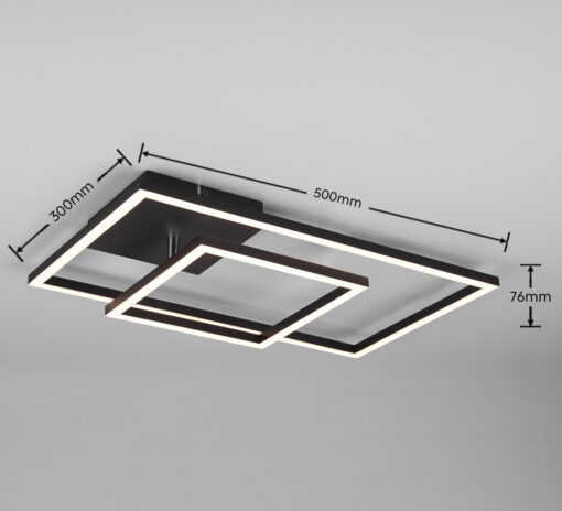 Φωτιστικό Οροφής Reality  LED 25W Μαύρο Ματ Μεταλλικό Step Dimmable 3000lm  3000K – R62642132
