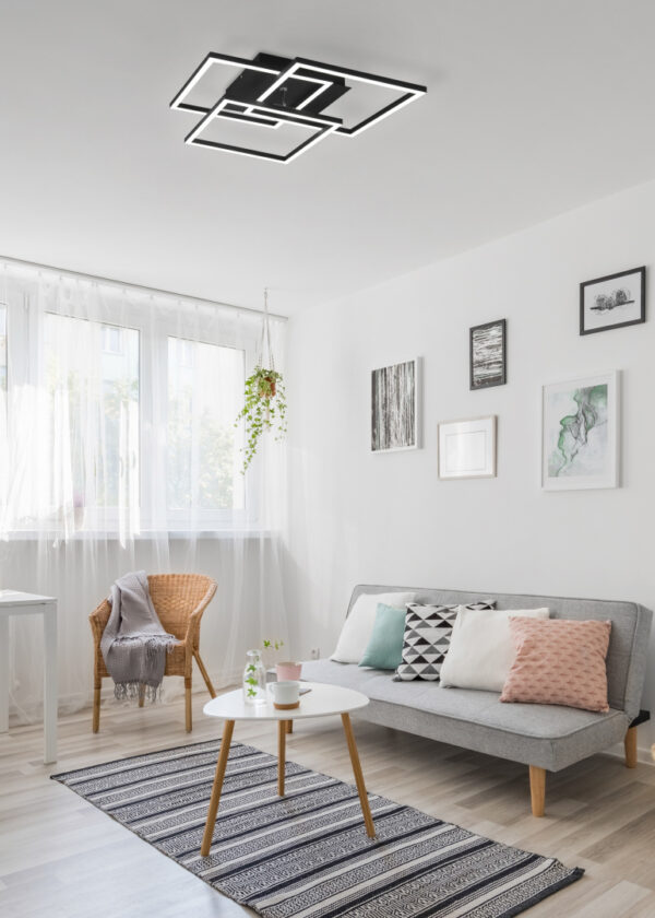 Φωτιστικό Οροφής MOBILE Reality LED 28W Μαύρο Ματ Τηλεχειριζόμενο Dimmable 3200lm CCT – R62883132