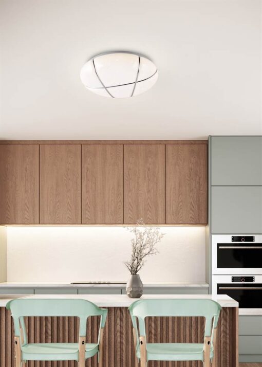 Πλαφονιέρα Λευκή με Έναστρο Κάλυμμα Φ28 TIBOR LED 10W 1200lm Step Dimmable 4000K Reality – R62903001