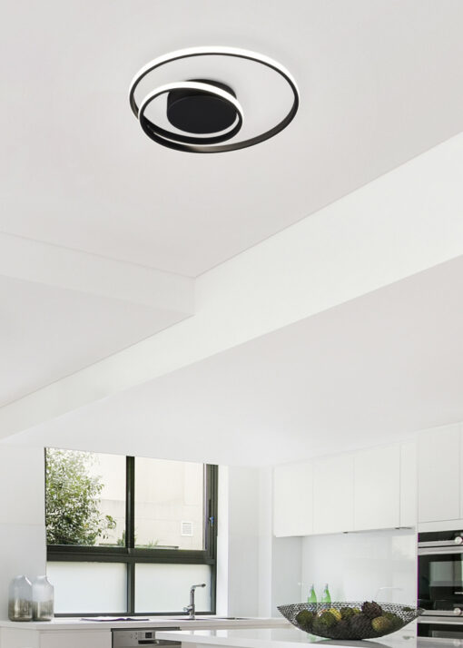 Φωτιστικό Οροφής Reality LED 22W  Μαύρο Ματ Μεταλλικό Step Dimmable 2200lm 3000K  R62911132