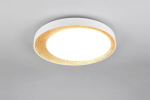 Πλαφονιέρα Λευκό & Χρυσό Φ45 ALETA LED 24W 2500lm Dimmable CCT με Τηλεχειριστήριο Reality – R64611179