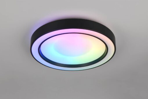 Πλαφονιέρα Μαύρη Ματ Φ40 ARCO LED 22W 2500lm RGBW Dimmable με Τηλεχειριστήριο Reality – R65091432