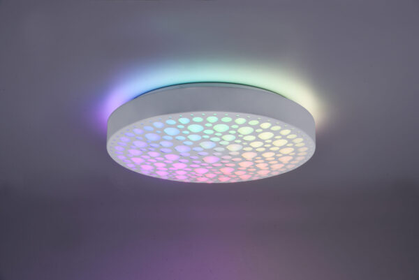 Φωτιστικό Οροφής Reality CHIZU , 22W · 2500lm, 2700 – 6000K Λευκό Ματ Πλαστικό , Tηλεχειριζόμενο dimmable, RGB, φωτάκι νυκτός – R67161131