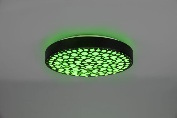 Φωτιστικό Οροφής Reality CHIZU , 22W · 1x 2500lm, 2700 – 6000K Μαύρο Ματ Πλαστικό,RGB,με ενσωματωμένο ροοστάτη, τηλεχειριστήριο, φωτάκι νυκτός – R67161132