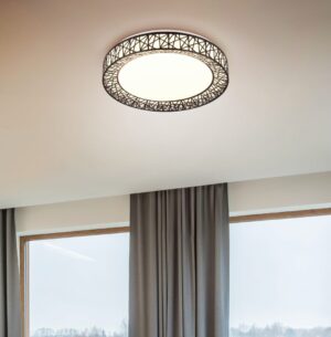 Φωτιστικό Οροφής CLUSTER Reality LED 40W 4300lm CCT Dimmable Με Χειριστήριο Μαύρο – R67321102