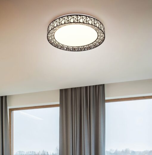 Φωτιστικό Οροφής CLUSTER Reality LED 40W 4300lm CCT Dimmable Με Χειριστήριο Μαύρο – R67321102