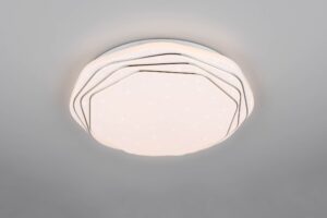 Πλαφονιέρα Λευκή με 3D Έναστρο Κάλυμμα Φ37 DIZZY LED 22W 2600lm Dimmable CCT με Τηλεχειριστήριο Reality – R67741100