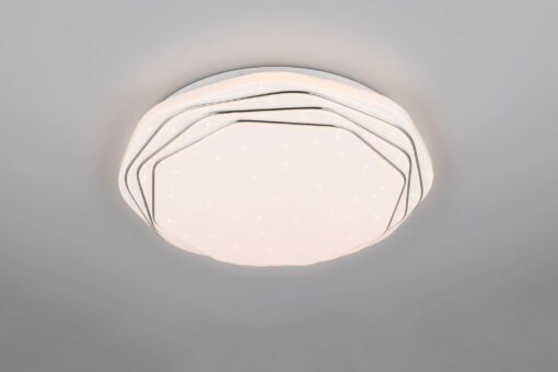 Πλαφονιέρα Λευκή με 3D Έναστρο Κάλυμμα Φ37 DIZZY LED 22W 2600lm Dimmable CCT με Τηλεχειριστήριο Reality – R67741100