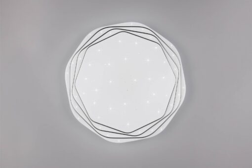 Πλαφονιέρα Λευκή με 3D Έναστρο Κάλυμμα Φ37 DIZZY LED 22W 2600lm Dimmable CCT με Τηλεχειριστήριο Reality – R67741100