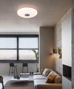 Πλαφονιέρα Λευκή Έναστρο Κάλυμμα με Ηχείο Φ58 MUSICA LED 33W 3600lm RGBW Dimmable με Τηλεχειριστήριο Reality – R69031901