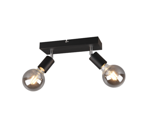 Σποτ Reality   2xE27 Μαύρο Ματ Μεταλλικό    R80182032