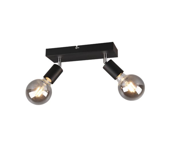 Σποτ Reality   2xE27 Μαύρο Ματ Μεταλλικό    R80182032