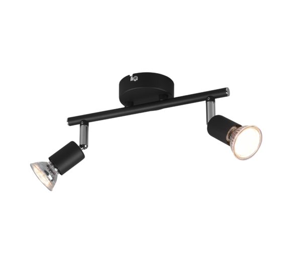 Σποτ Reality 2xGU10   Μαύρο Ματ Μεταλλικό    – R80912032