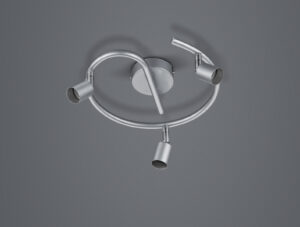 Πολύφωτο Ορορφής Ροζέτα Reality με Σποτ 3xGU10 Τιτάνιο Μεταλλικό - R80913987