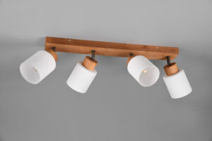 Φωτιστικό Spot Reality ASSAM  4x E14 Φυσικό Ξύλο   – R81114030