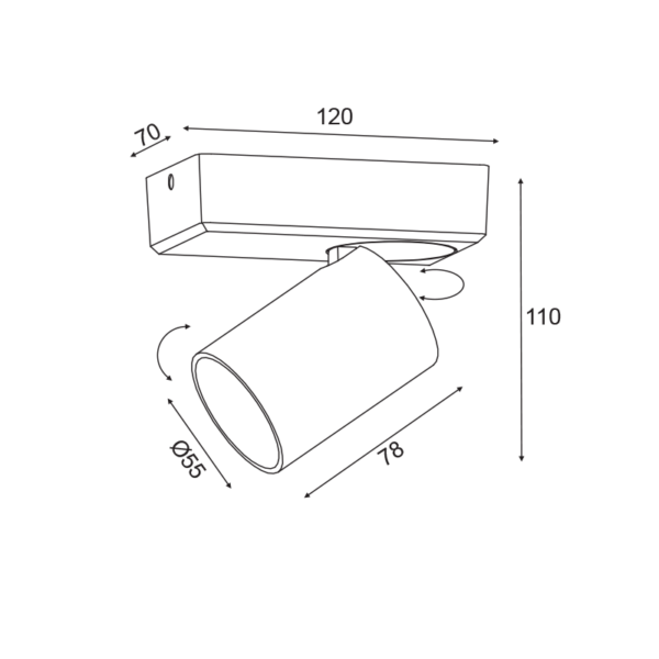 ΕΠΙΤΟΙΧΟ ΦΩΤΙΣΤΙΚΟ 1XGU10 ΜΑΥΡΟ ΑΛΟΥΜΙΝΙΟ 12Χ7X11CM ELITIS ACA DECOR – RA301S12BK