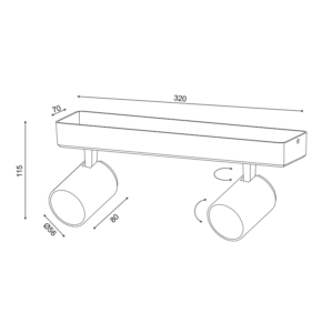 ΕΠΙΤΟΙΧΟ ΦΩΤΙΣΤΙΚΟ 2XGU10 ΛΕΥΚΟ ΑΛΟΥΜΙΝΙΟ 32Χ7Χ12CM DISCO ACA DECOR  – RA312S32WG