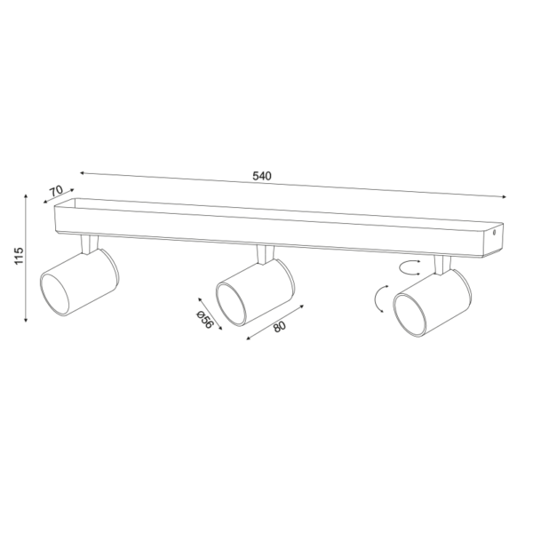ΕΠΙΤΟΙΧΟ ΦΩΤΙΣΤΙΚΟ 3XGU10 ΛΕΥΚΟ ΑΛΟΥΜΙΝΙΟ 54Χ7Χ12CM DISCO ACA DECOR  – RA313S54WG