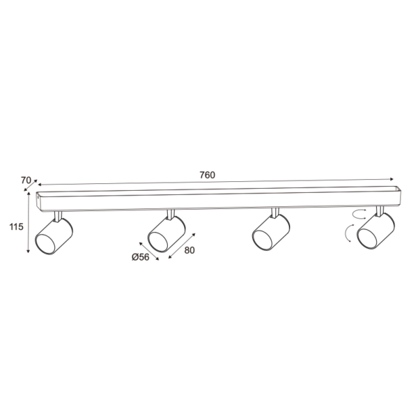 ΕΠΙΤΟΙΧΟ ΦΩΤΙΣΤΙΚΟ 4XGU10 ΛΕΥΚΟ ΑΛΟΥΜΙΝΙΟ 76Χ7Χ12CM DISCO ACA DECOR  – RA314S76WG