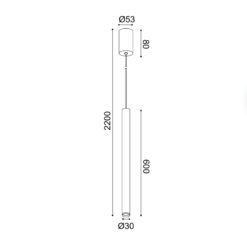 ΚΡΕΜΑΣΤΟ ΦΩΤΙΣΤΙΚΟ LED 5W 3000K 400LM FINO  ΜΑΥΡΟ ΜΕΤ/ΚΟ IP20 D3XD5,3XH220CM ACA DECOR – RA31LEDP60BK