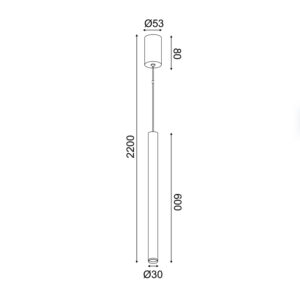 ΚΡΕΜΑΣΤΟ ΦΩΤΙΣΤΙΚΟ LED 5W 3000K 400LM FINO  ΜΑΥΡΟ ΜΕΤ/ΚΟ IP20 D3XD5,3XH220CM ACA DECOR – RA31LEDP60BK