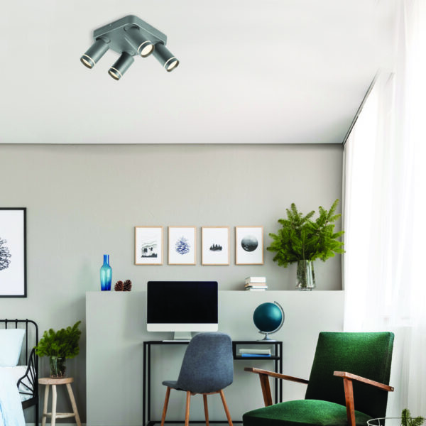 ΕΠΙΤΟΙΧΟ ΦΩΤΙΣΤΙΚΟ 4XGU10 DIVINO ΓΚΡΙ ΑΛΟΥΜΙΝΙΟ IP20 21X21X13,5CM ACA DECOR – RA3634CGY