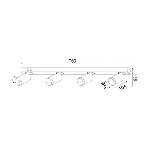 ΕΠΙΤΟΙΧΟ ΦΩΤΙΣΤΙΚΟ 4XGU10 DIVINO ΓΚΡΙ ΑΛΟΥΜΙΝΙΟ IP20 76X7X13,5CM ACA DECOR – RA3634SGY