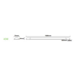 LED Γραμμικό Πρισματικό Φωτιστικό 43W 4000lm 3000K 120° 150cm ACA – RIMO4330